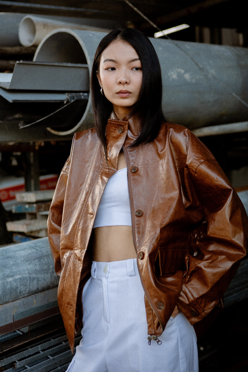 Ryu Oversized Lacquer Jacket