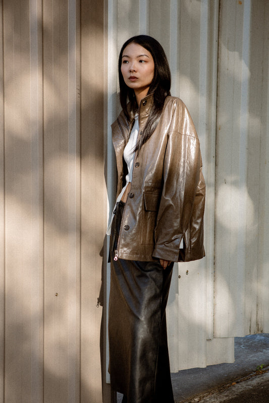 Ryu Oversized Lacquer Jacket