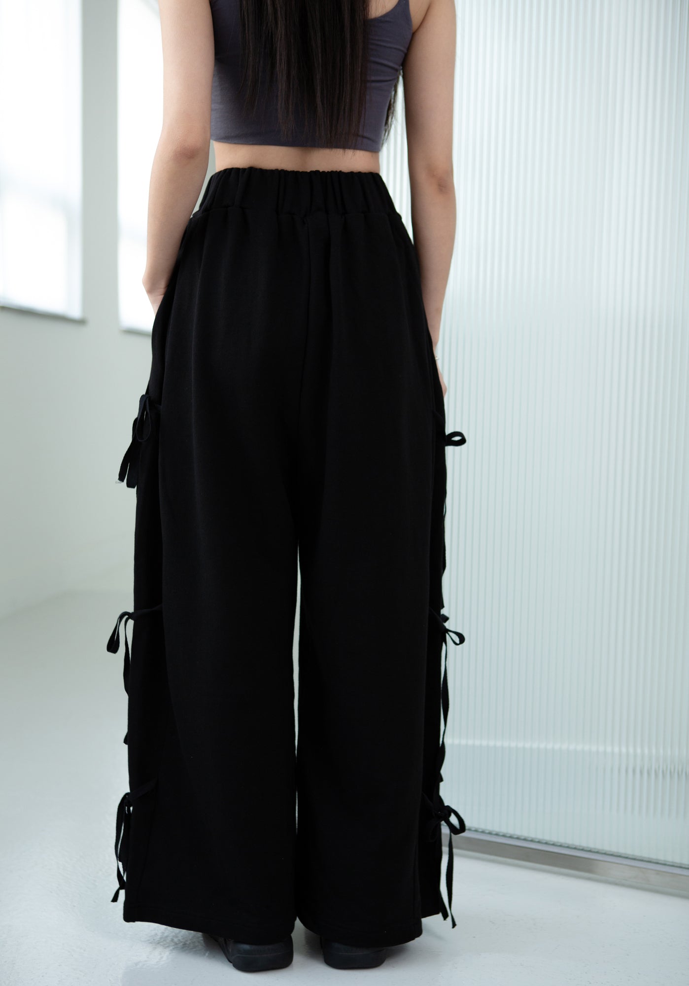 Ribbon Wide-leg Track Pants