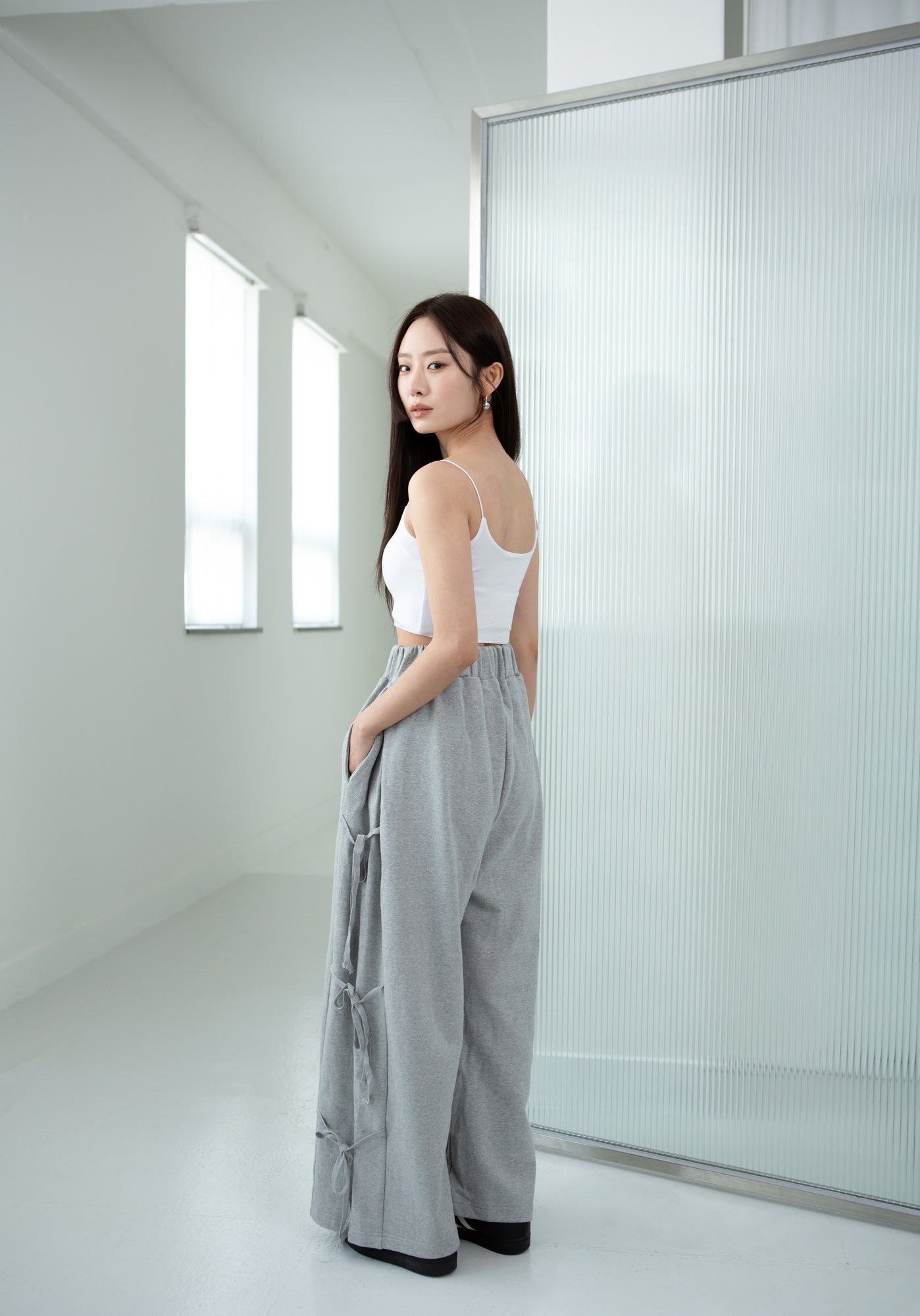 Ribbon Wide-leg Track Pants [Reorder Open]