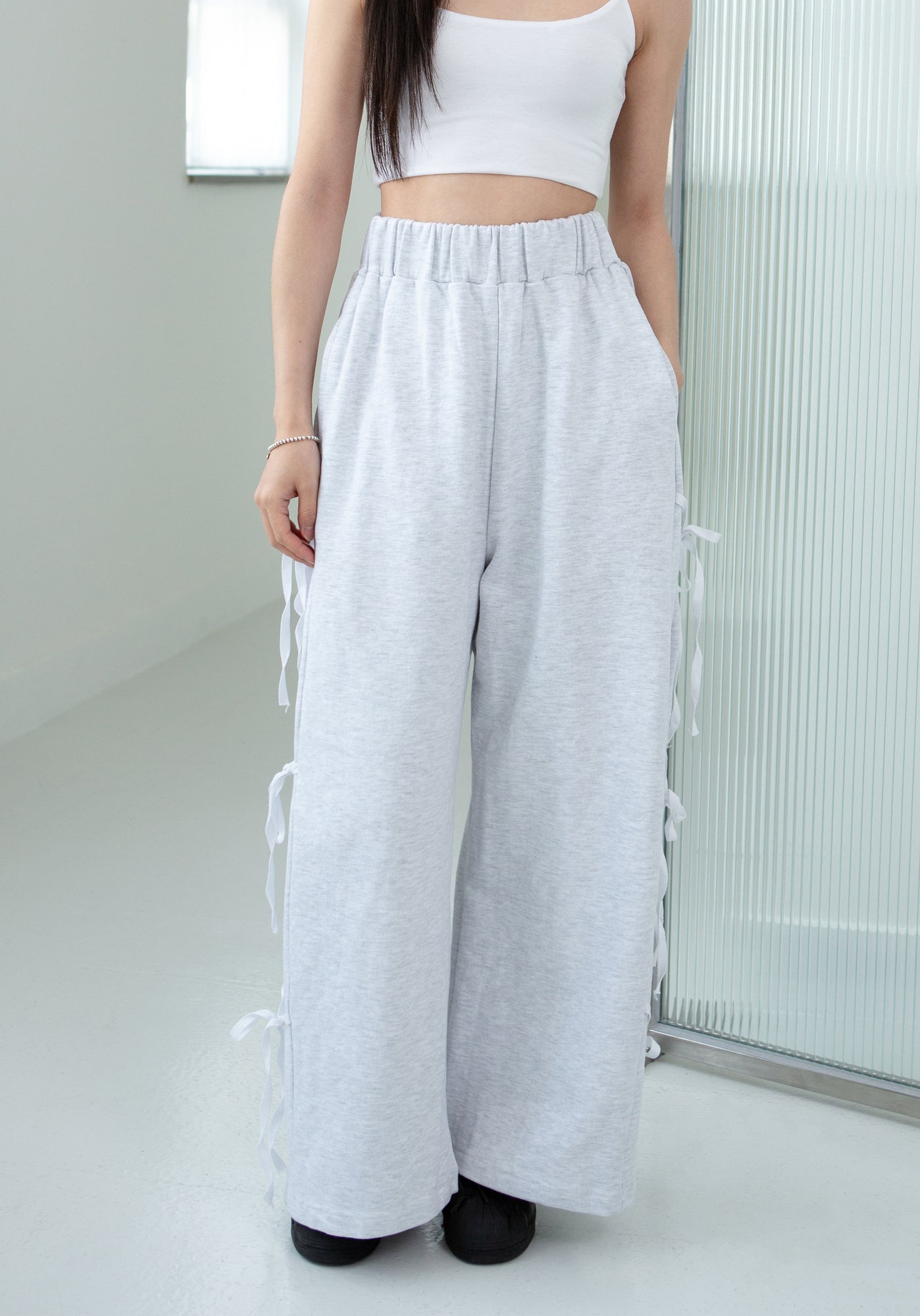 Ribbon Wide-leg Track Pants [Reorder Open]