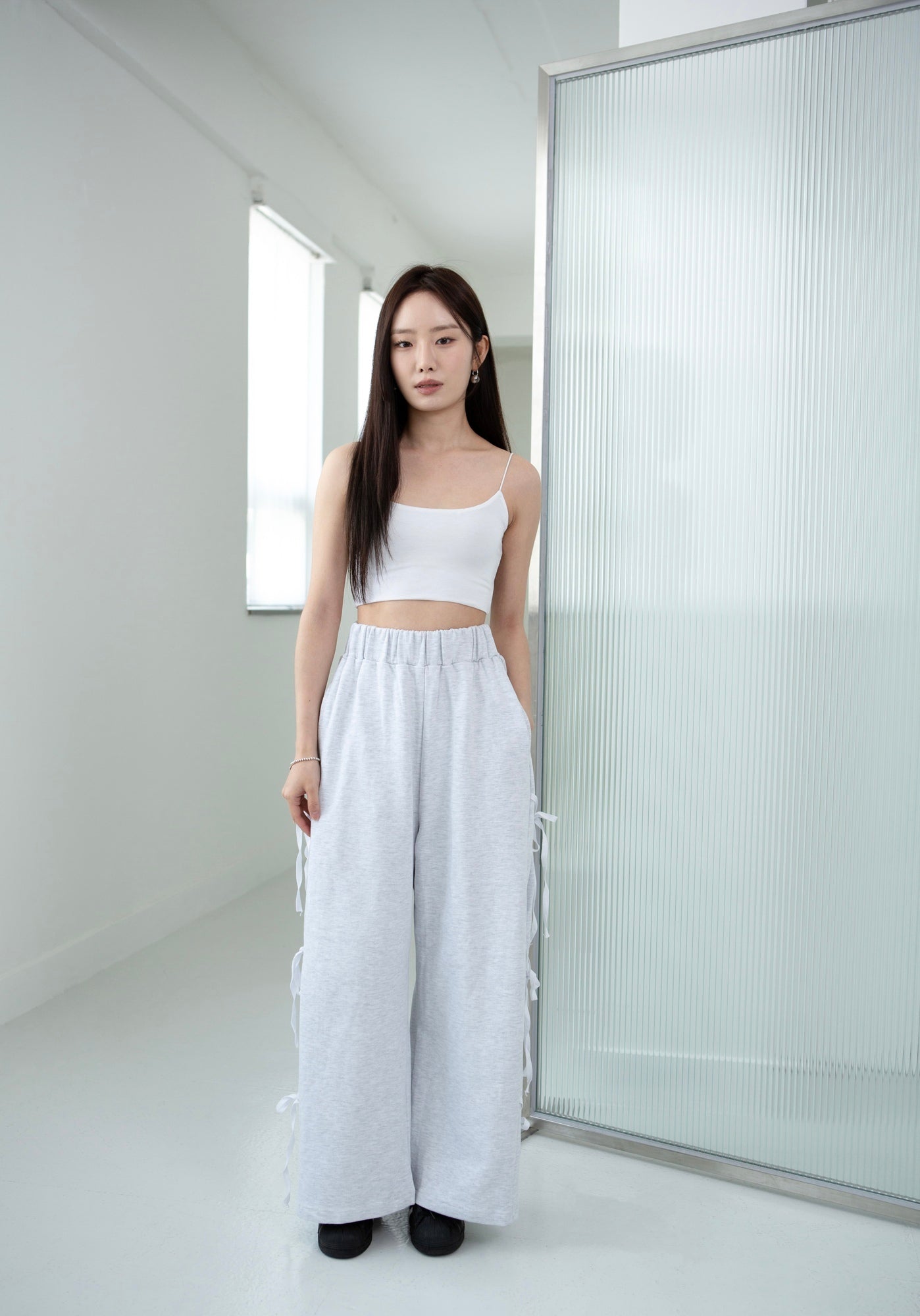 Ribbon Wide-leg Track Pants