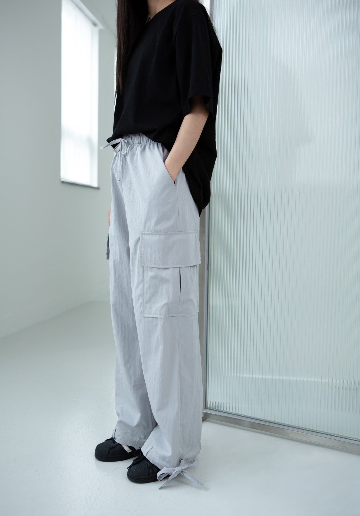 Ribbon Straight Cargo Pants