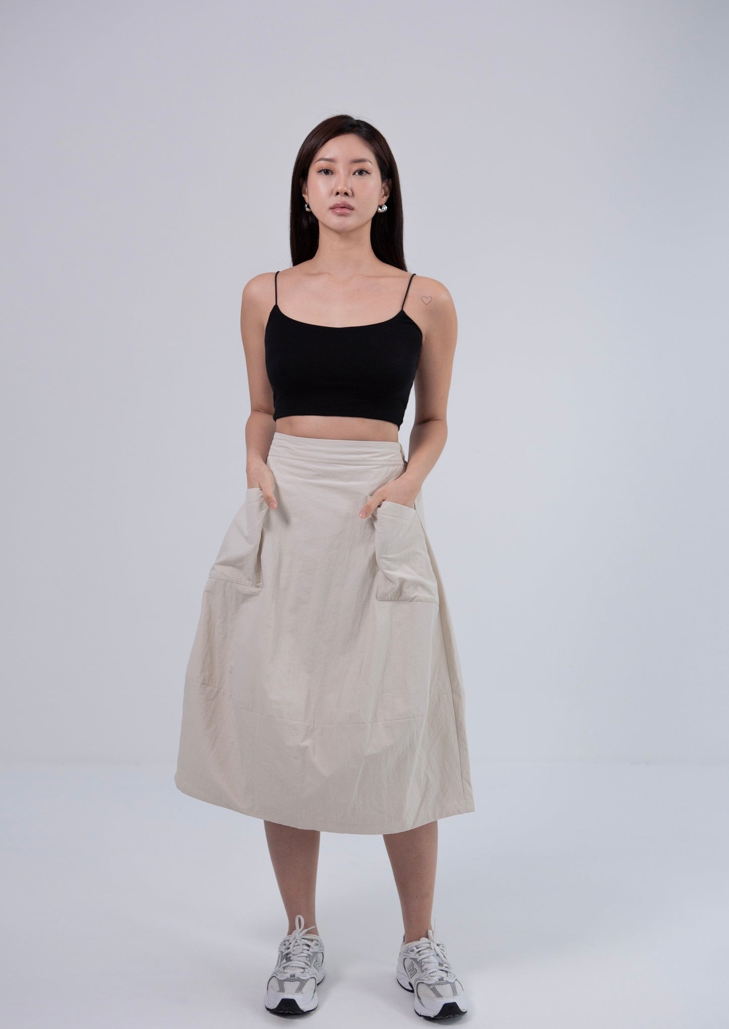 Saero Collective Korean Fashion Singapore Korean Accessories Earrings Made in Korea Seoul Minimalist Korean Fashion Beige Skirt