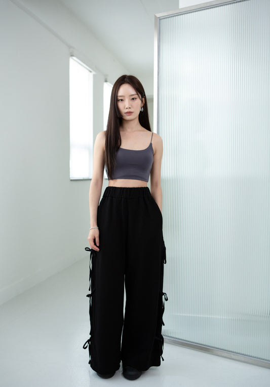 Ribbon Wide-leg Track Pants