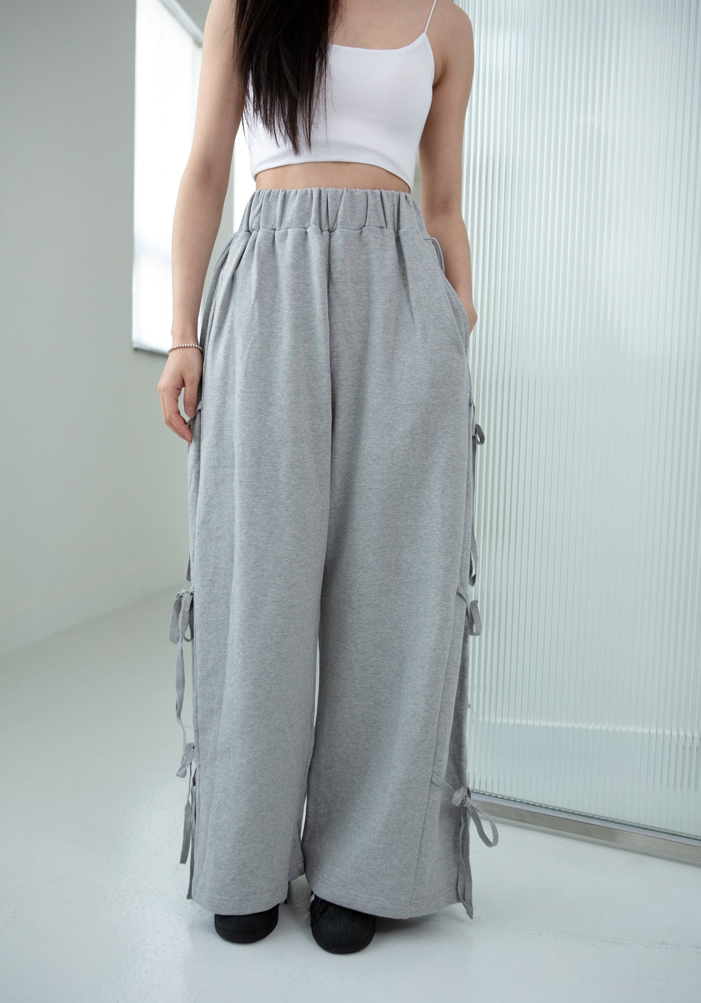 Ribbon Wide-leg Track Pants [Reorder Open]