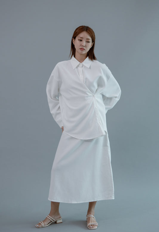 Saero Collective Made in Korea Korean Fashion Singapore Minimalist Fashion and Accessories Korean Clothes White Button Collared Shirt