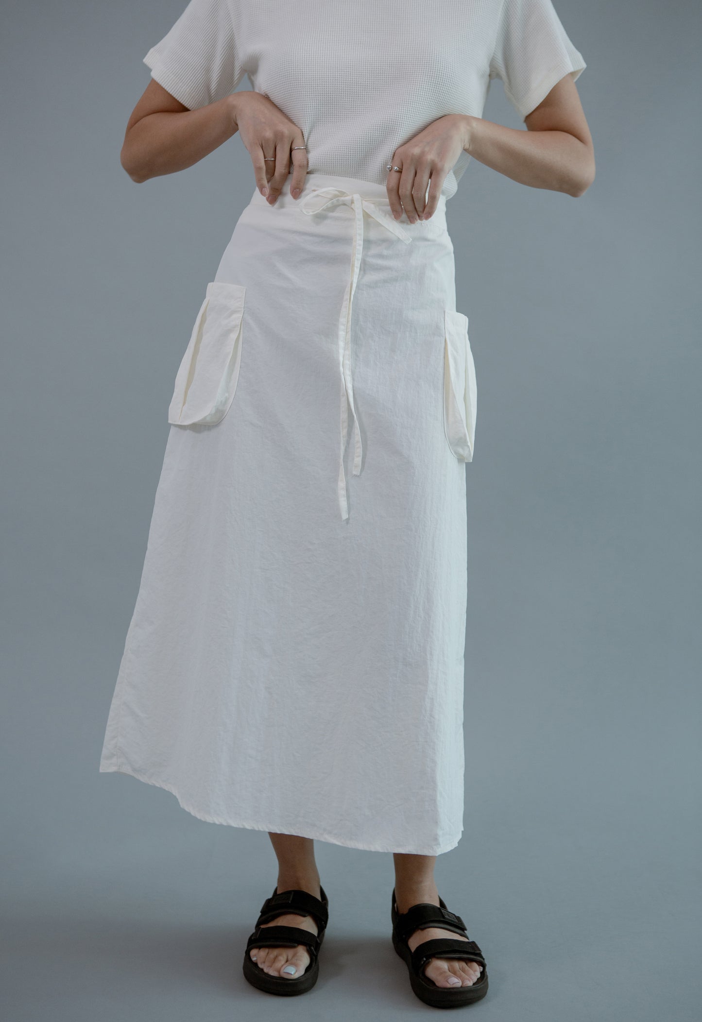 Saero Collective Made in Korea Korean Fashion Singapore Minimalist Fashion Korean Clothes and Accessories Nylon Midi Skirt