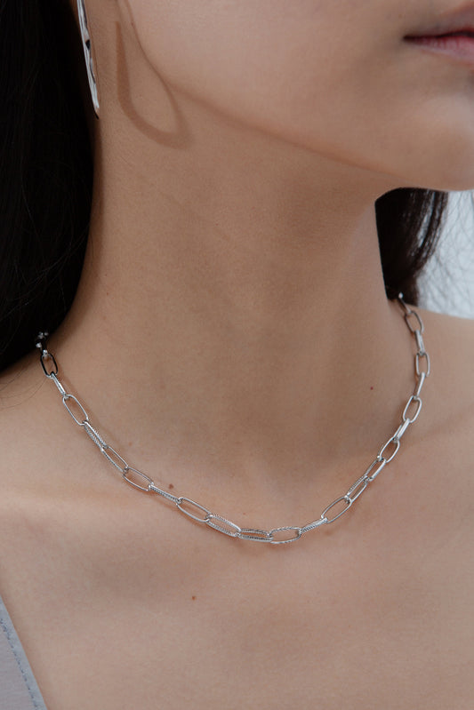 Hayan Link Necklace (Rhodium Ver.)