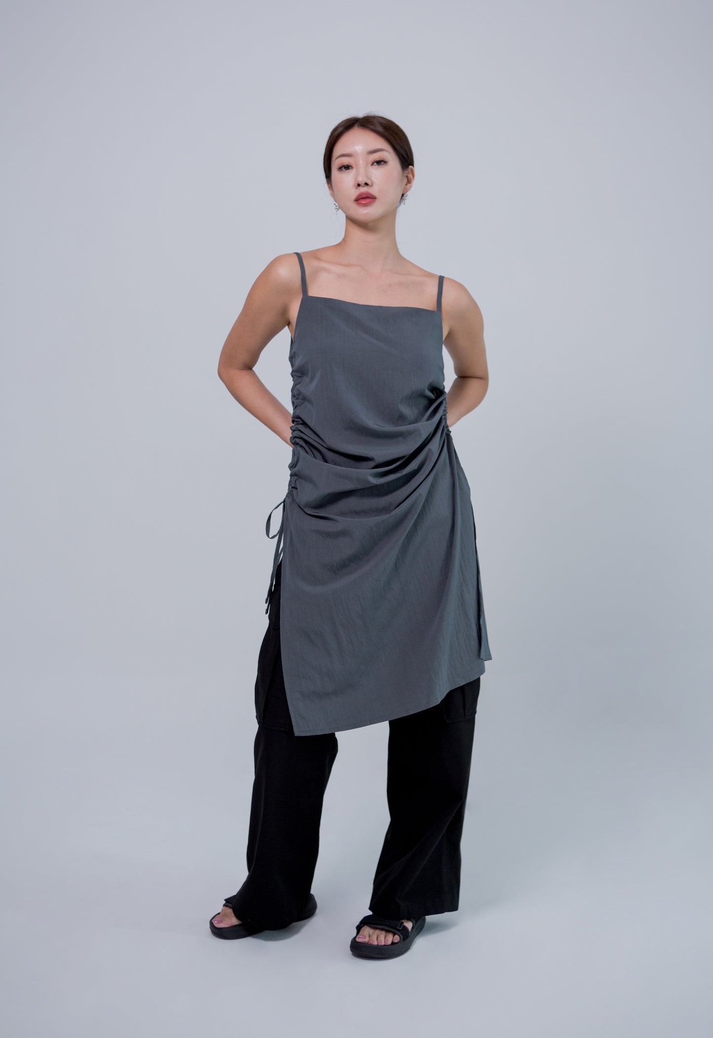 Saero Collective Made in Korea Korean Fashion Singapore Korean Accessories Jewellery Minimalist Fashion Grey Basic Dress