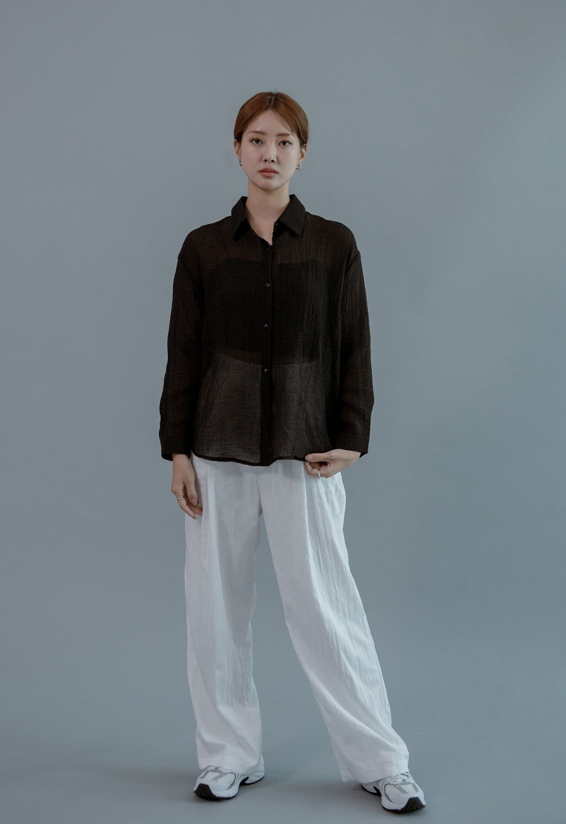 Saero Collective Made in Korea Korean Fashion Singapore Minimalist Fashion and Accessories Tencel Black Shirt Korean Clothes