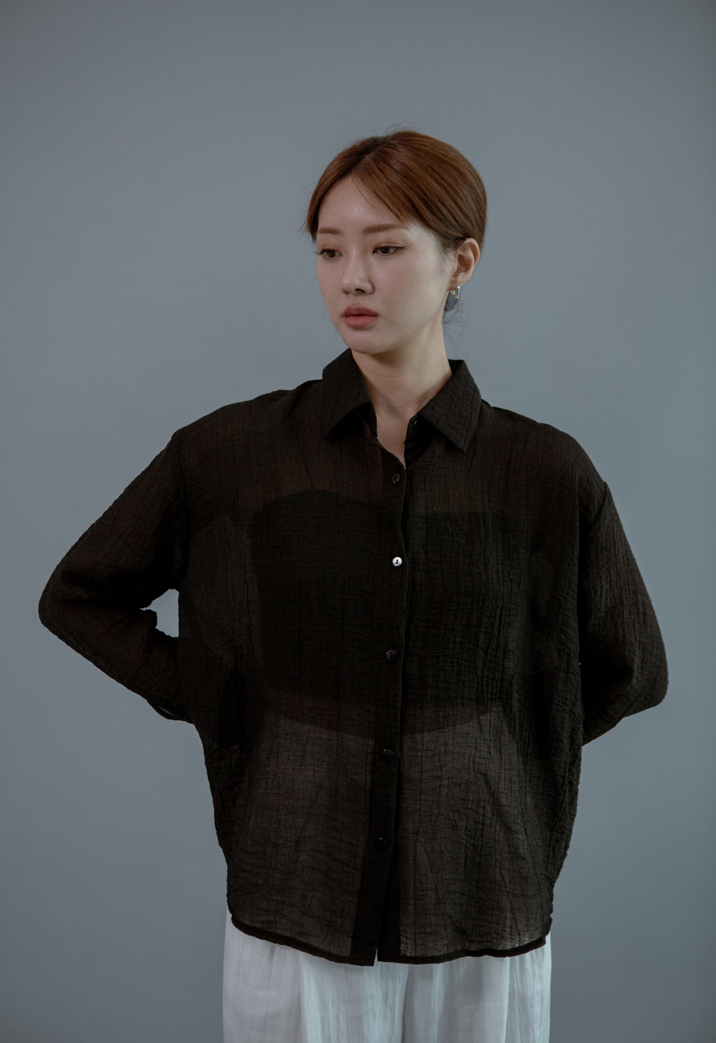 Saero Collective Made in Korea Korean Fashion Singapore Minimalist Fashion and Accessories Tencel Black Shirt Korean Clothes