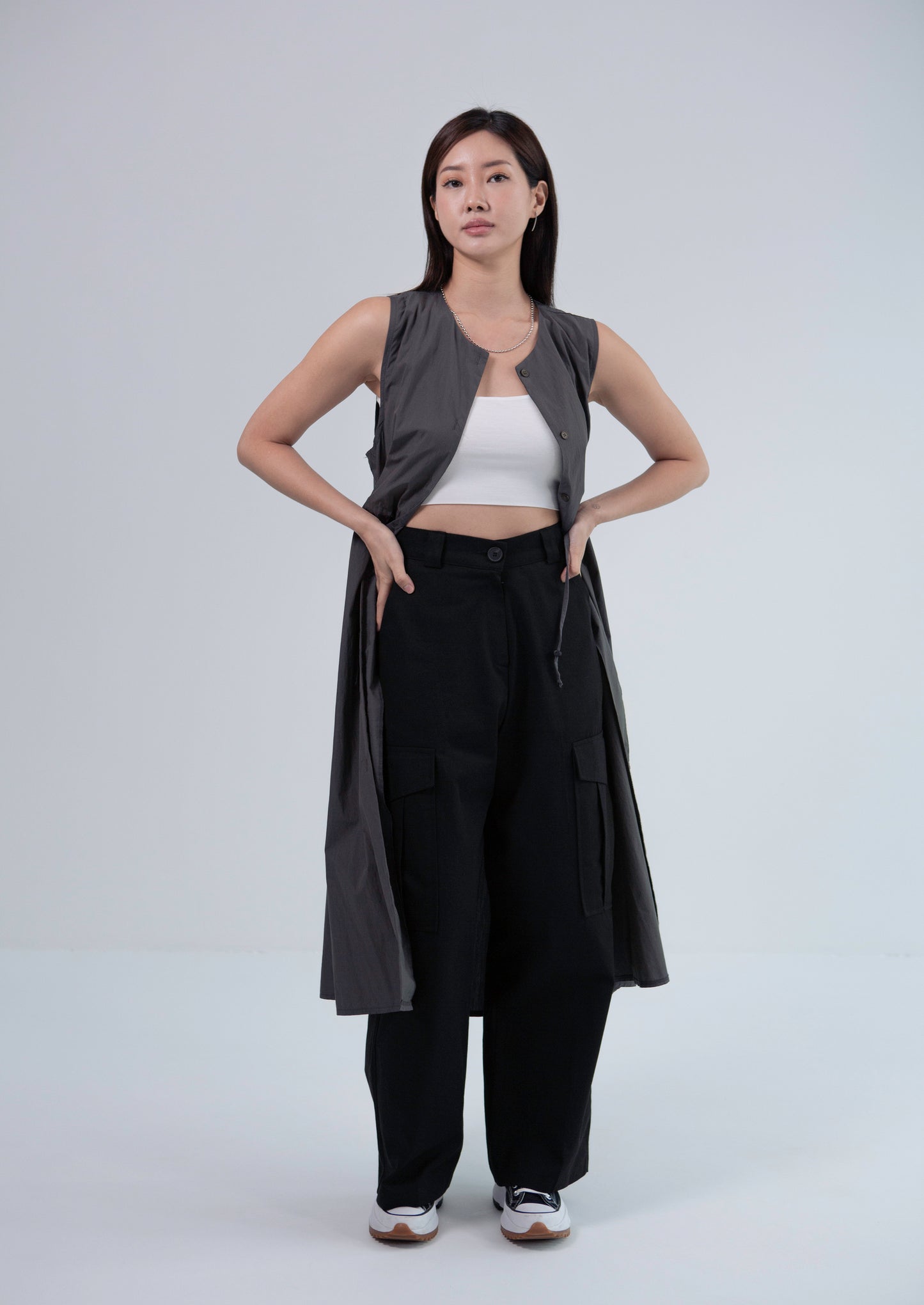 Saero Collective Made in Korea Korean Fashion Singapore Grey Dress Korean Accessories Jewellery Minimalist Fashion