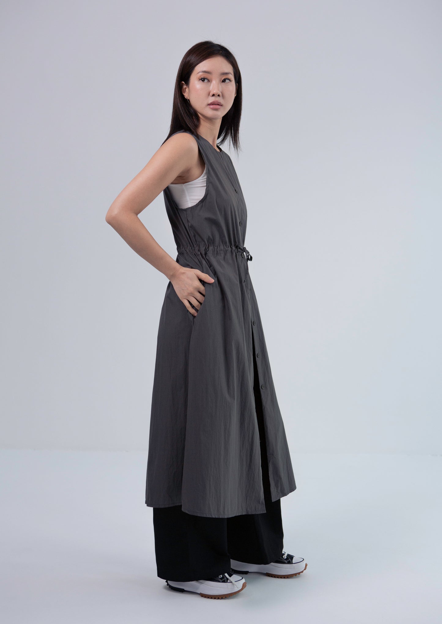 Saero Collective Made in Korea Korean Fashion Singapore Grey Dress Korean Accessories Jewellery Minimalist Fashion