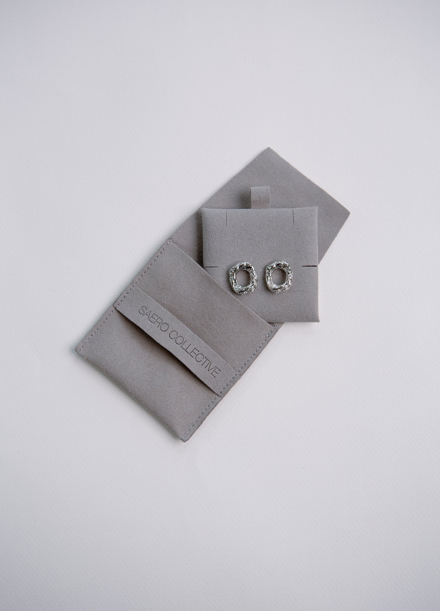 Saero Collective Korean Fashion Singapore Korean Accessories Earrings Made in Korea Seoul Minimalist Korean Fashion Suede Jewellery Pouch