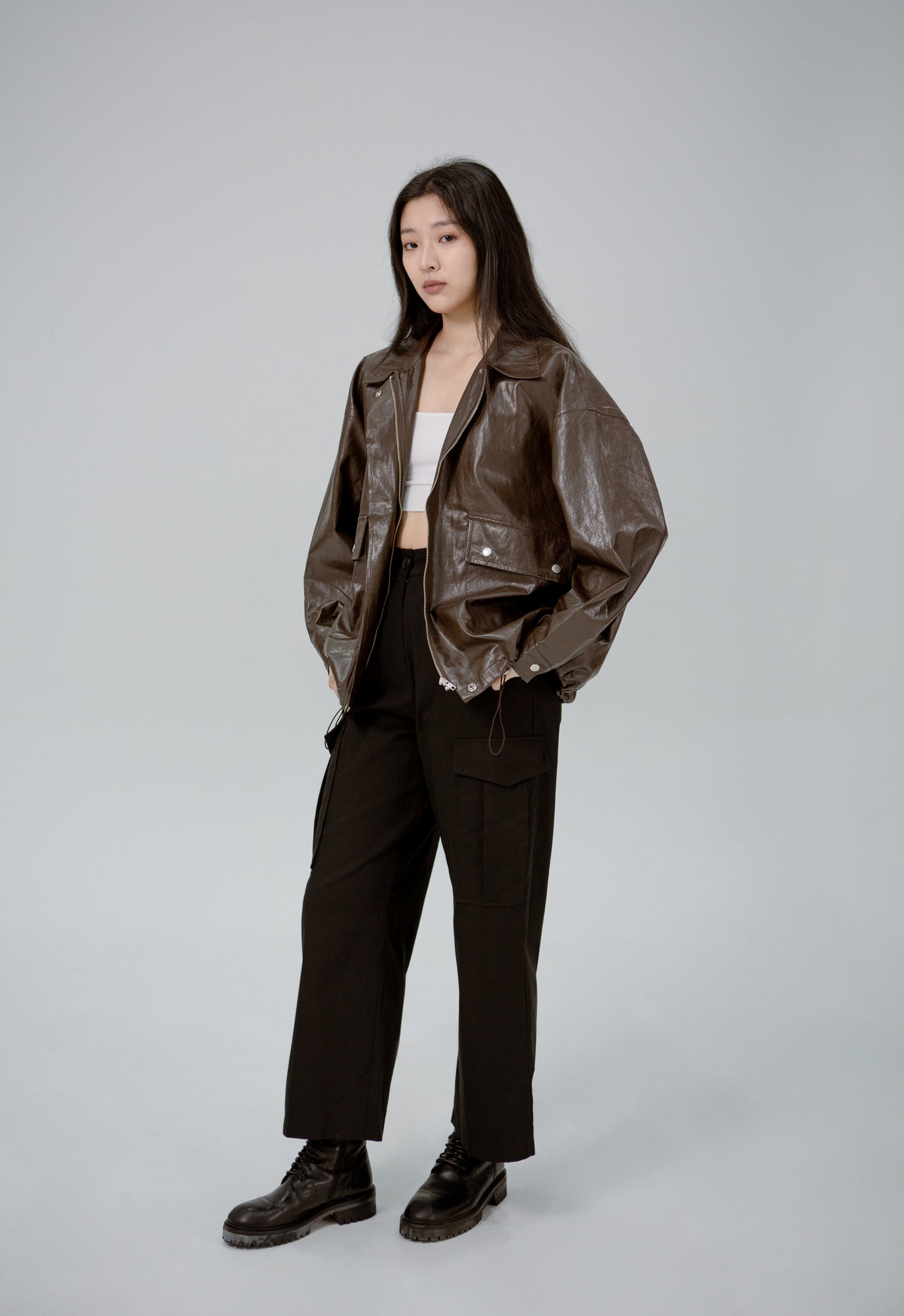 Saero Collective Made in Korea Korean Fashion Singapore Korean Accessories Jewellery Minimalist Fashion Brown Leather Jacket