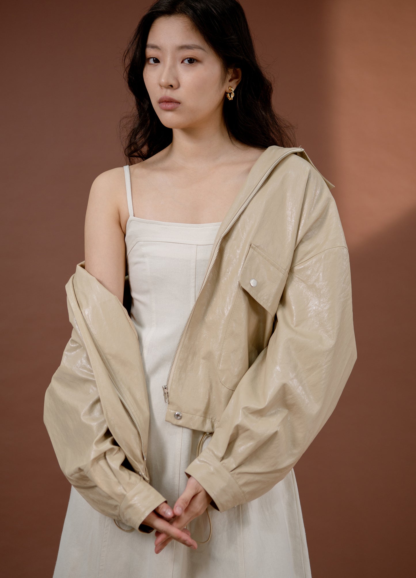 Saero Collective Korean Fashion Singapore Korean Accessories Earrings Made in Korea Seoul Minimalist Korean Fashion organic linen beige dress